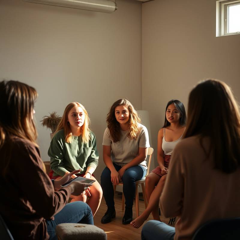 Een groep studenten die oefenen met improvisatie in een acteerles